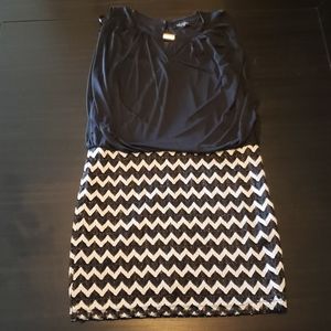 Sleeveless Dress with Chiffon Top - XL (14-16)